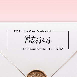 Elegant Chic Script Wedding Return Address Self-in Self-inking Stamp
