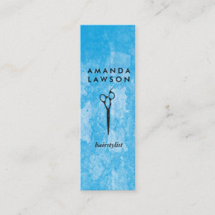 Elegant Chic Shears Comb Grungy Texture Mini Business Card