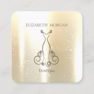 Elegant Chic Shinny, Faux Gold,Glittery,Dress Square Business Card