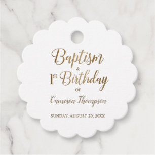 Elegant chic Simple Baptism and 1st birthday Favour Tags