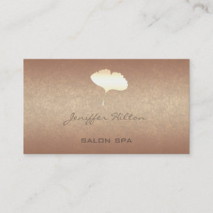 Elegant chic simple ginko leaf rose gold business card