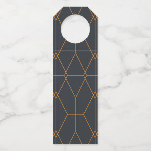 Elegant, chic, simple, luxurious line pattern art bottle tag
