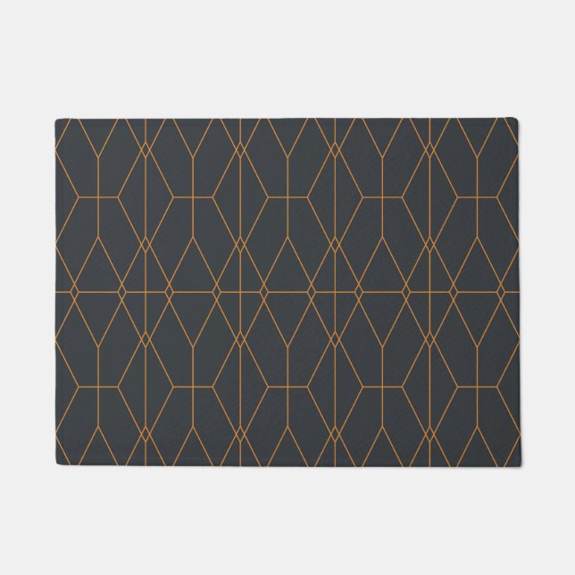 Elegant, chic, simple, luxurious line pattern art doormat (Front)