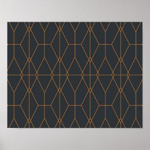 Elegant, chic, simple, luxurious line pattern art poster