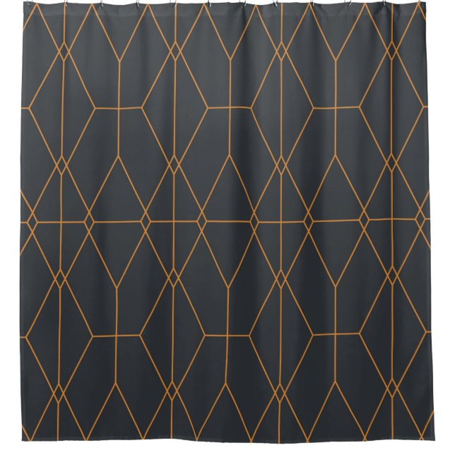 Elegant, chic, simple, luxurious line pattern art shower curtain (Front)