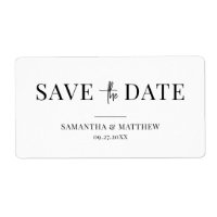 Elegant Chic Simple Minimalist Save The Date Label