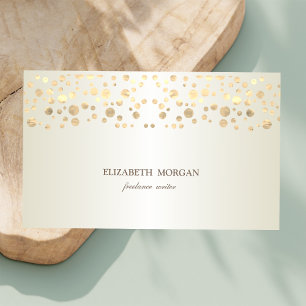 Elegant Chic Sophisticated,Gold Confetti Business Card