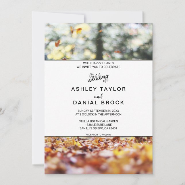 Elegant chic spring fall floral Wedding Invitation (Front)