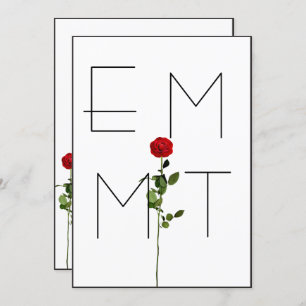 Elegant Chic Stem Rose Monogram Wedding Invitation