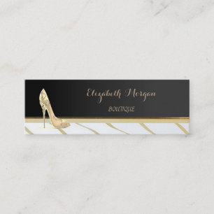 Elegant Chic Stylish,Black,Heels Mini Business Card