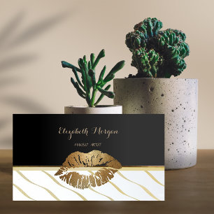 Elegant Chic Stylish,Black,Lips Business Card