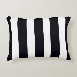 Elegant Chic Stylish Classic Black & White Striped Decorative Cushion