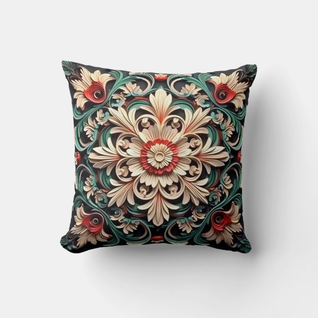 Elegant Chic Stylish Floral Luxury Colourful  Cushion (Front)