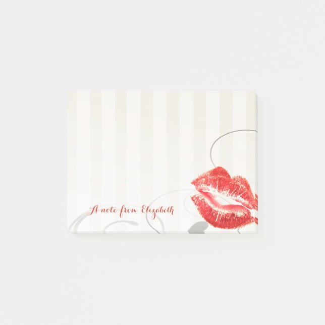 Elegant Chic  Stylish Girly ,  Red Lips Post-it Notes (Front)