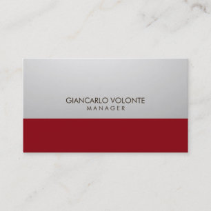 Elegant Chic Stylish Grey Red Artwork Professional Business Card