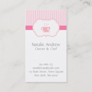 Elegant, Chic, Sweet Pink, Cafe or Tea House Business Card