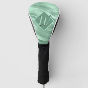 Elegant Chic Teal Swirl Monogram Initial Stylish Golf Head Cover