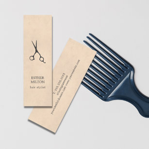 Elegant Chic Texture Grey Scissors Hair Stylist Mini Business Card