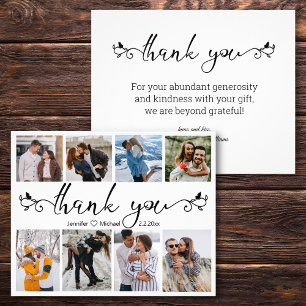 elegant chic thank you 8 photos collage wedding flyer