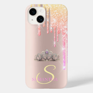 Elegant Chic Tiara Cool Glitter Drips Case-Mate iPhone 14 Case