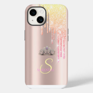 Elegant Chic Tiara Cool Glitter Drips iPhone 14 Case
