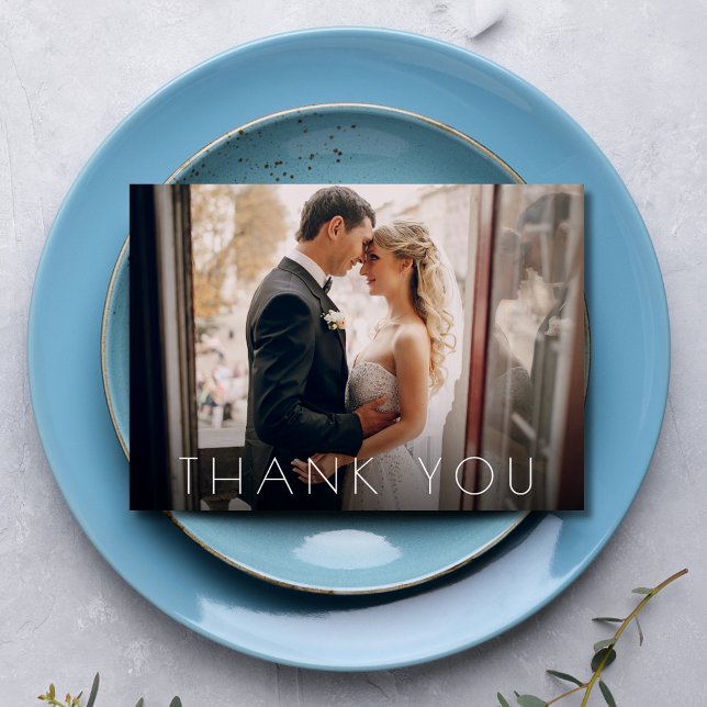 Elegant Chic Two Photo Wedding Thank You (Elegant Chic Two Photo Wedding Thank You Card)