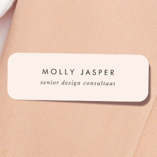 Elegant Chic Typography Blush Pink Feminine Name Tag