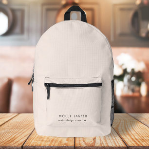Elegant Chic Typography Blush Pink Feminine Printed Backpack