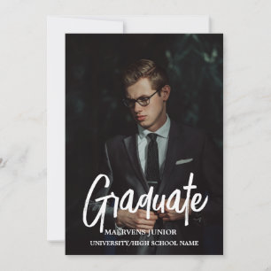 Elegant Chic Typography Graduation Party Announcem Announcement