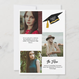 Elegant Chic Typography Graduation Party Announcement