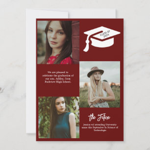 Elegant Chic Typography Graduation Party Announcement