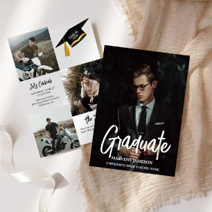Elegant Chic Typography Graduation Party Invitation