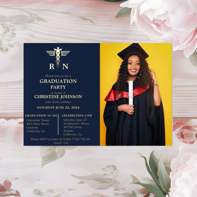 Elegant Chic Typography Nurse Graduation Party (Creator Uploaded)