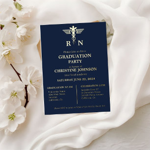 Elegant Chic Typography Nurse Graduation Party