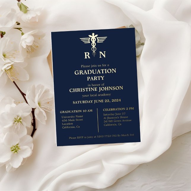 Elegant Chic Typography Nurse Graduation Party (Creator Uploaded)