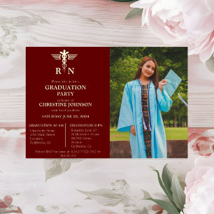 Elegant Chic Typography Nurse Graduation Party Foi