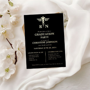 Elegant Chic Typography Nurse Graduation Party Foi