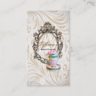 elegant chic victorian floral bakery cupcake business card