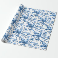 Elegant Chic Vintage Blue Rose Floral