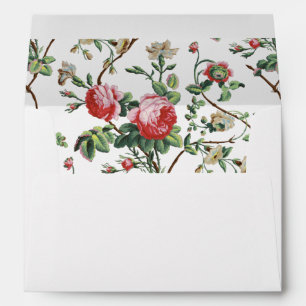 Elegant Chic Vintage Pink Rose Floral Envelope