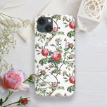 Elegant Chic Vintage Pink Rose Floral iPhone 13 Case<br><div class="desc">Elegant and chic vintage-inspired seamless floral pattern featuring pink roses,  green vines,  foliage and white flowers and carnations. Background colour is customisable (white used in preview).</div>