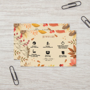 Elegant Chic Watercolor Autumn Flowers Business Card