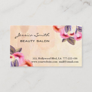 Elegant chic watercolor boho tulips appointment card