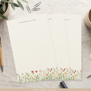 Elegant Chic Watercolor Floral Stationery