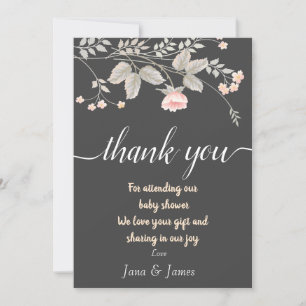 Elegant  chic watercolor Floral  thank you card