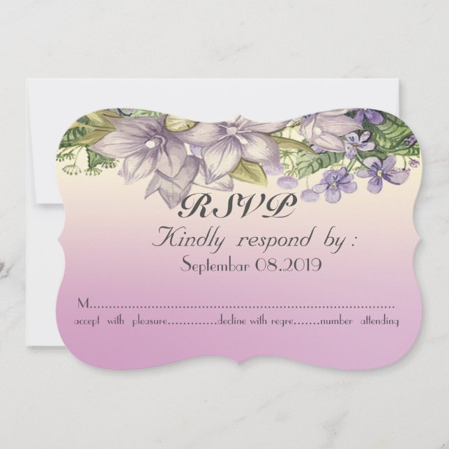Elegant Chic Watercolor Flowers RSVP Invitation (Front)