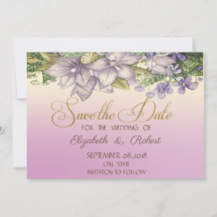 Elegant Chic Watercolor Flowers Save The Date