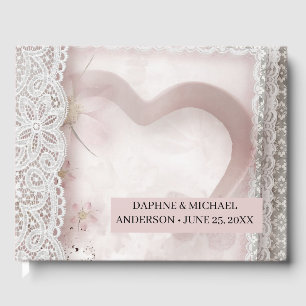 Elegant Chic Wedding Modern Simple Pink Guest Book