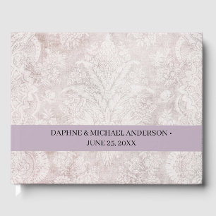 Elegant Chic Wedding Modern Simple Purple Guest Book