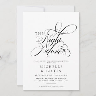 Elegant Chic Wedding Rehearsal Dinner   Invitation